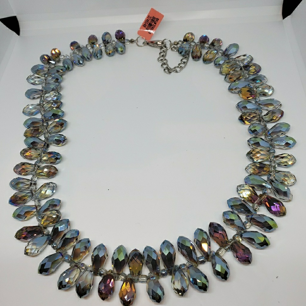 Multicolored crystal necklace